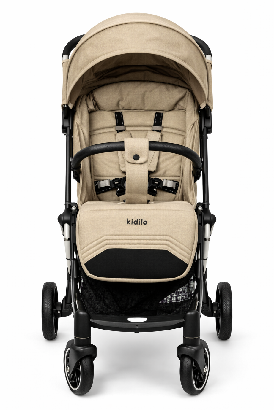 Kidilo K6 Lightweight Stainless Steel Baby Stroller – Beige Edition
