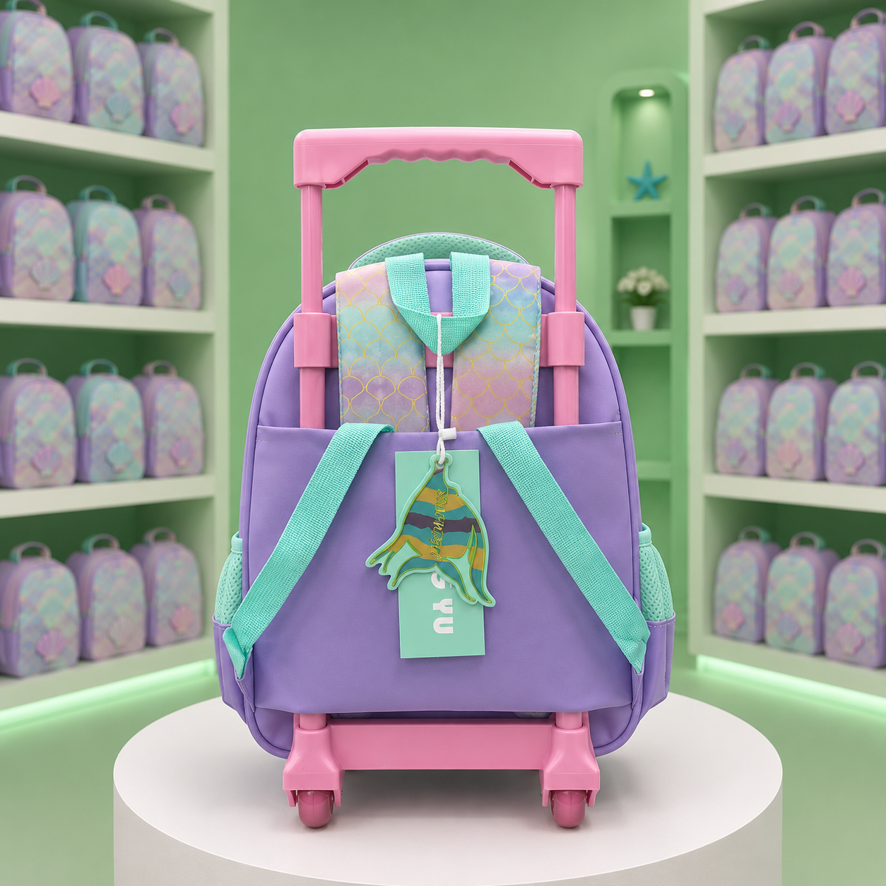 Girls Mermaid Princess School Backpack