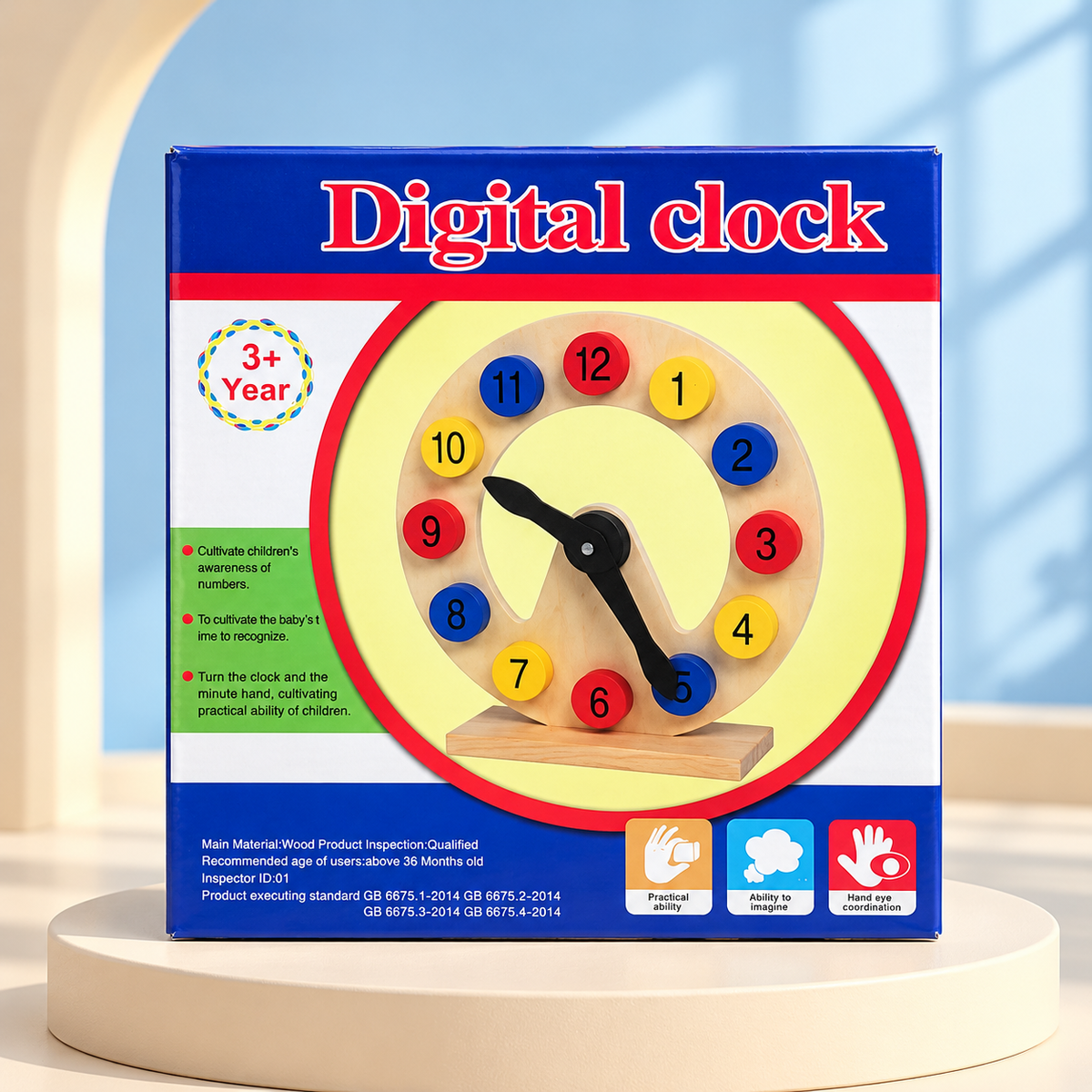 Wooden Teaching Clock – Learn & Play