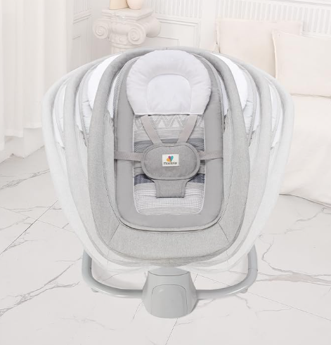 Mastela Deluxe 4-in-1 Multi-Function Baby Bassinet & Electric Swing with Feeding Tray