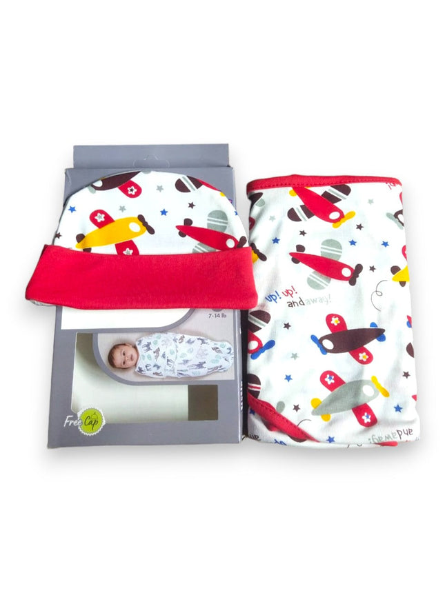 LITTLE LAUGHS BABY SWADDLE ME RED WHITE
