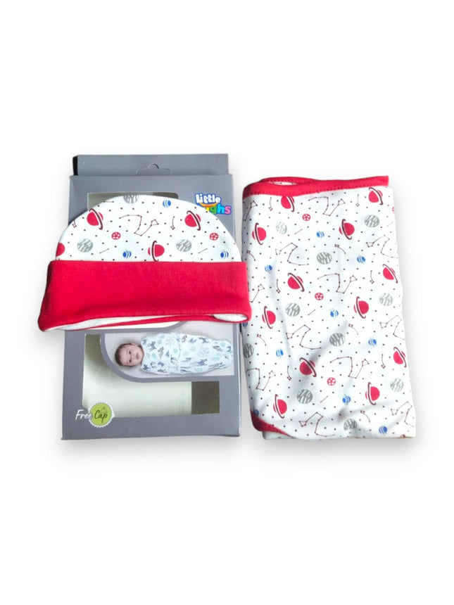 LITTLE LAUGHS BABY SWADDLE ME RED WHITE SPACE