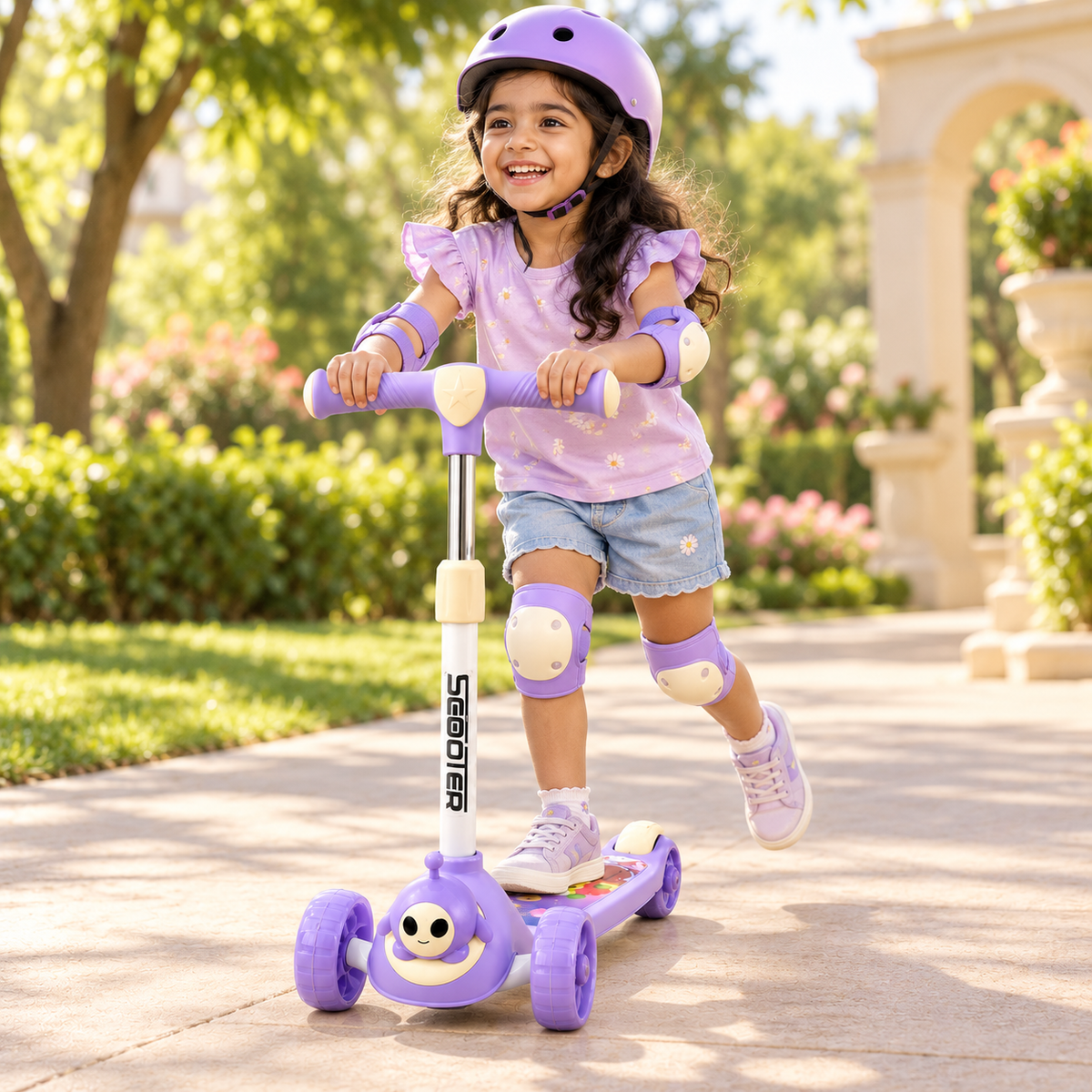 Little Smiles Lavender 3-Wheel Scooter