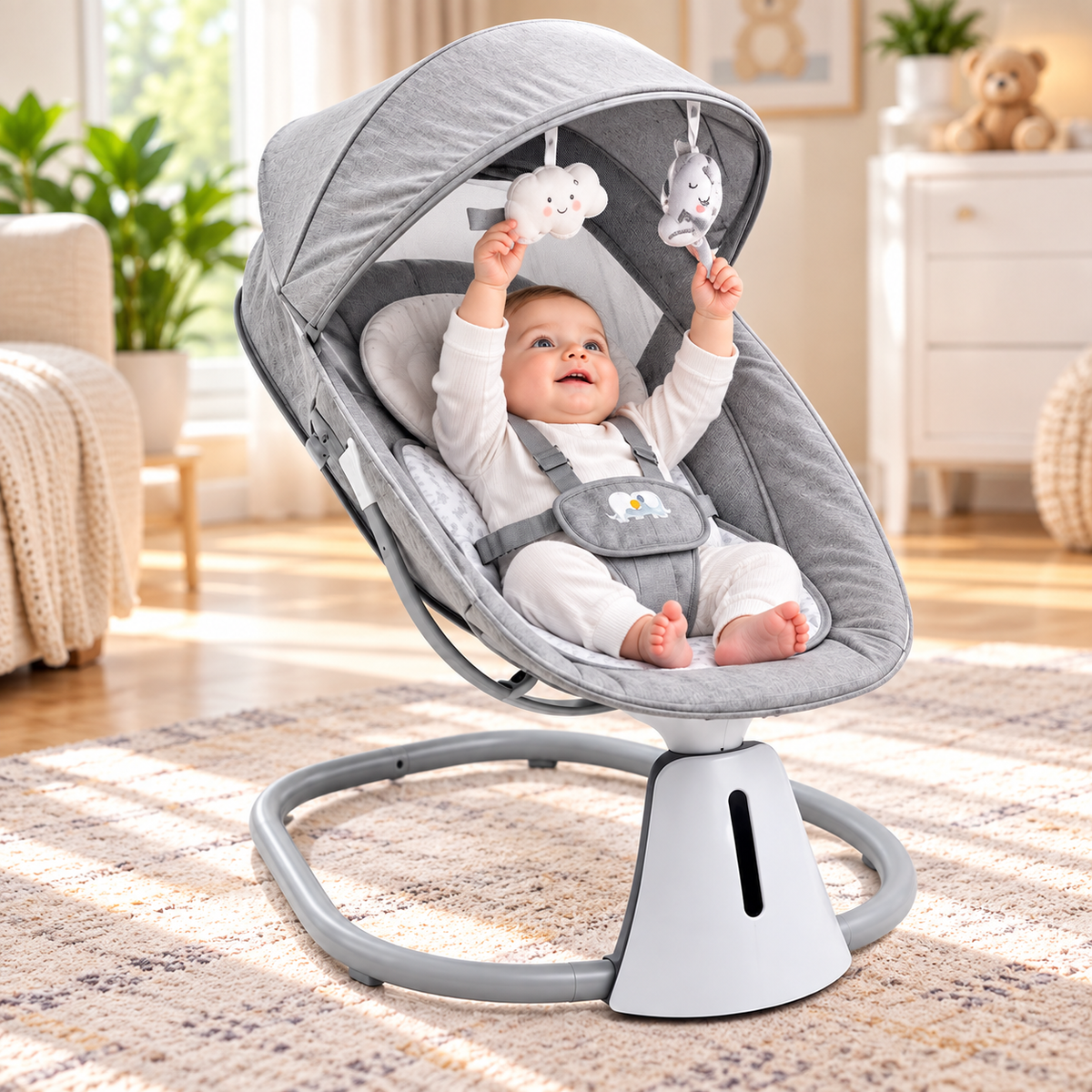 Mastela 3-in-1 Aura Deluxe Bassinet & Smart Comfort Baby Rocker