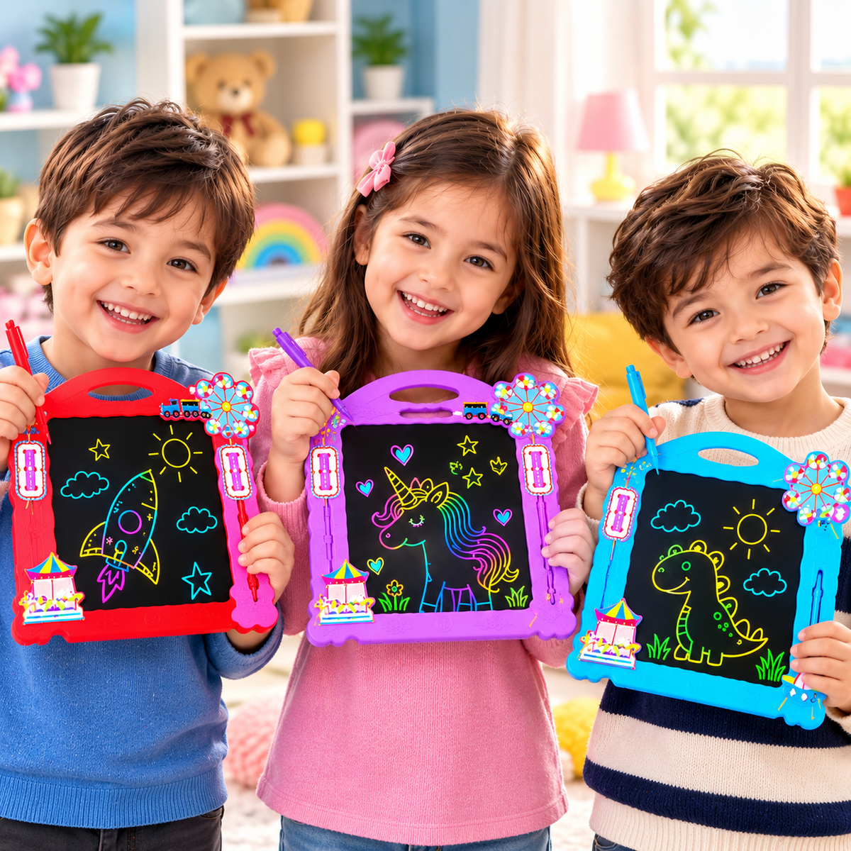 Colorful Reusable Drawing & Learning Pad with Stylus