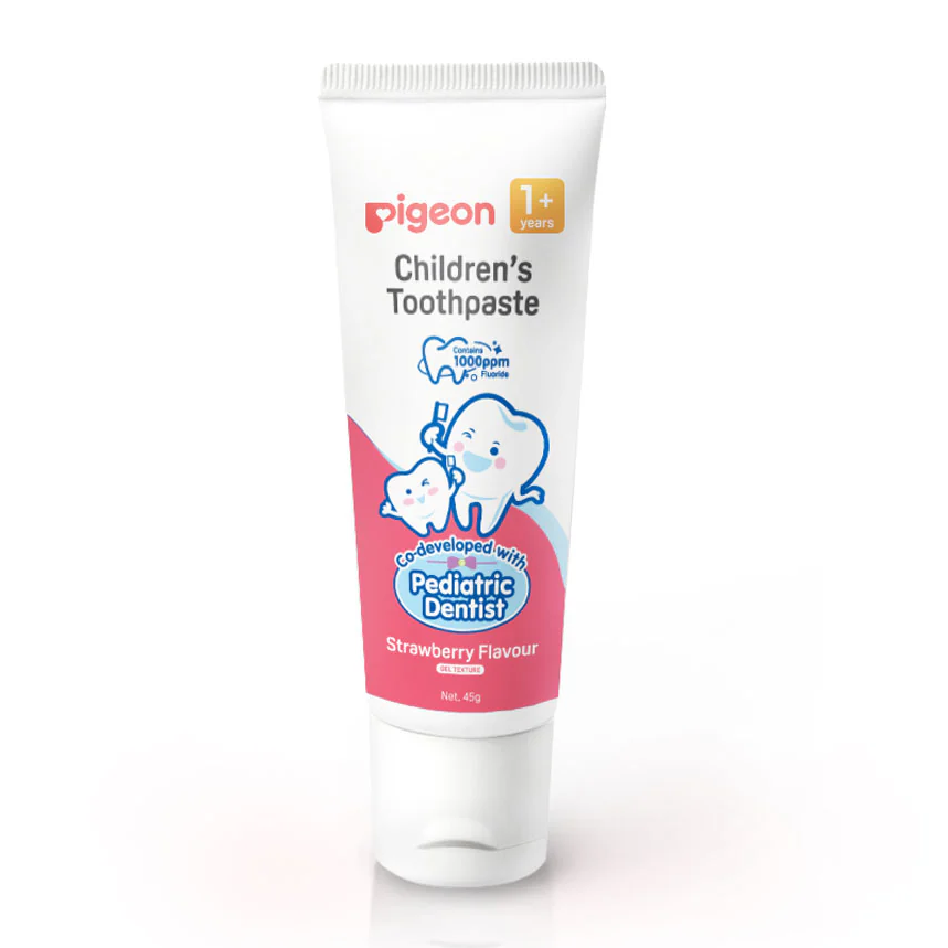 Pigeon Children’s Toothpaste 1+ Years – Strawberry Flavour | Fluoride Protection | 45g
