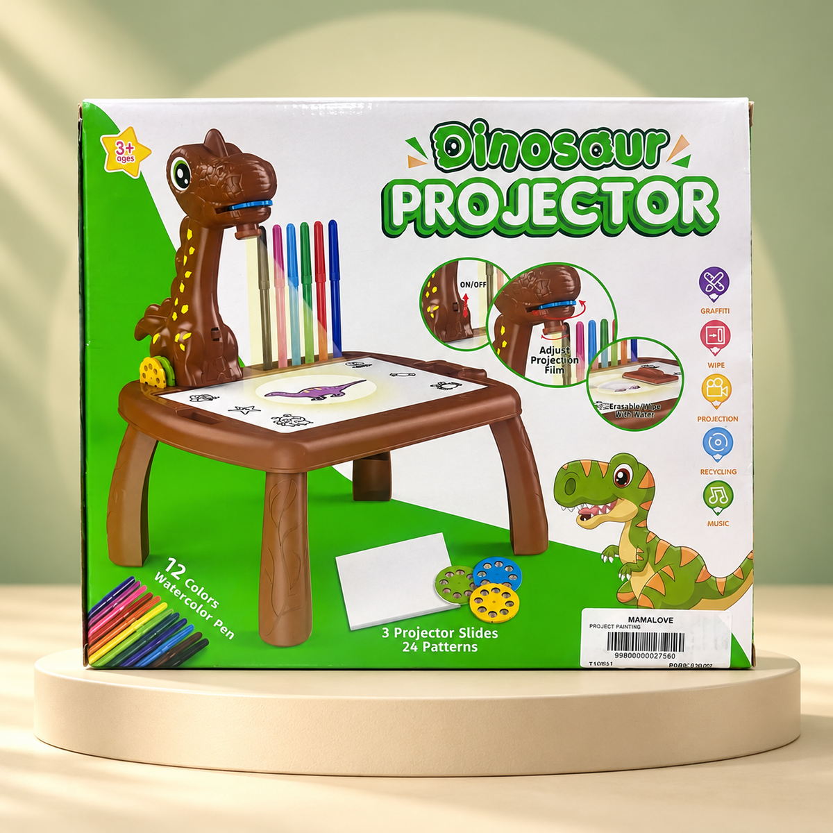 Dino Draw & Trace Projector Table Set for Kids