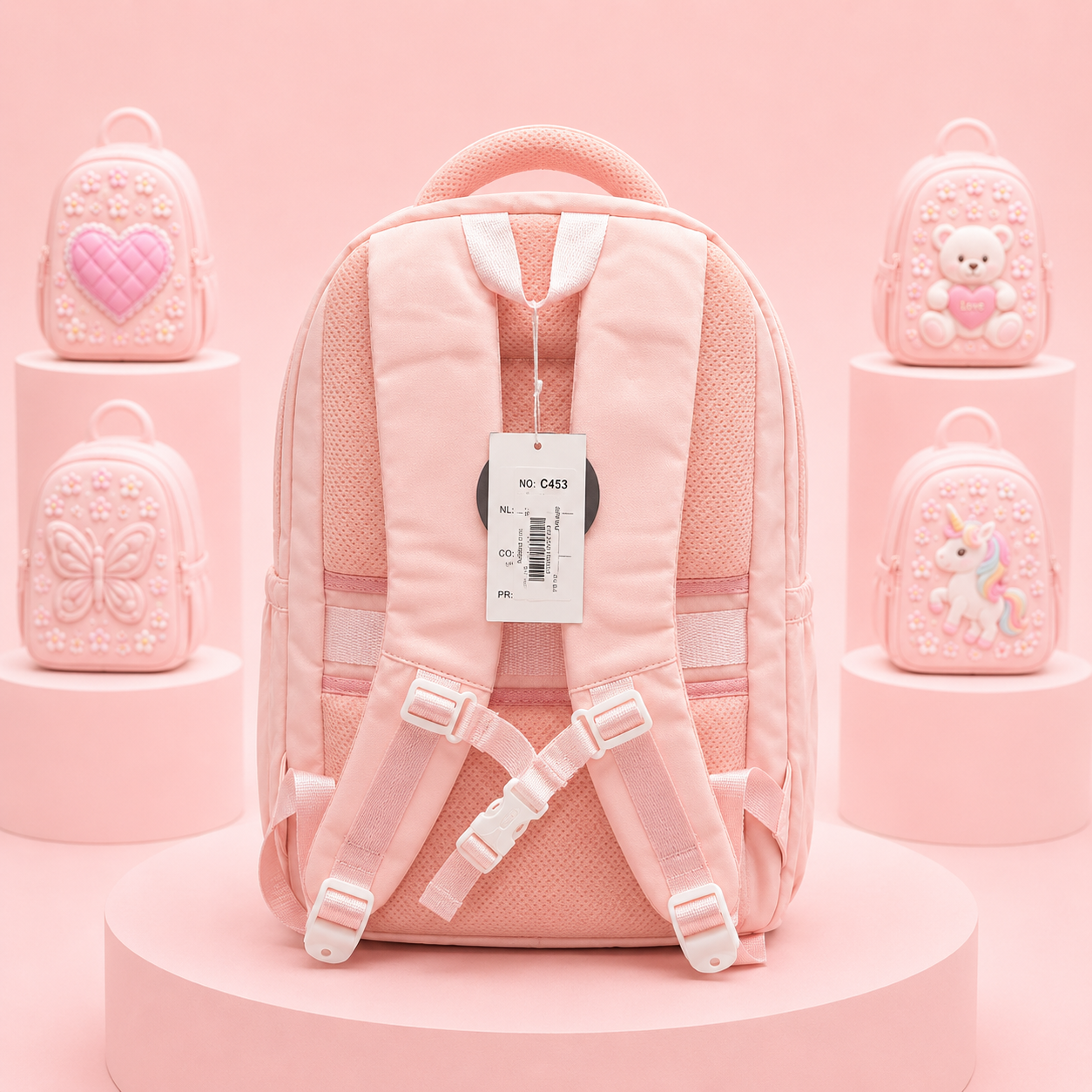 Girls Dessert Print School Backpack – 18" × 13"