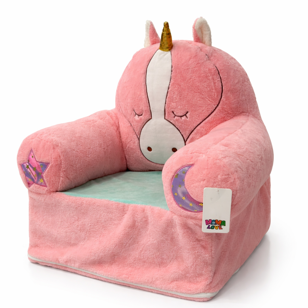 Pink Unicorn Kids Soft Plush Foldable Sofa Chair & Nap Mat
