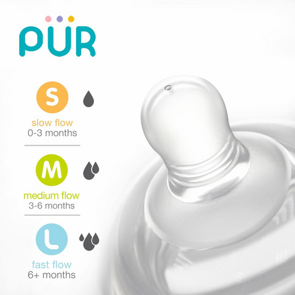 PUR Feeding Plastic Bottle Pink 5oz/150ml