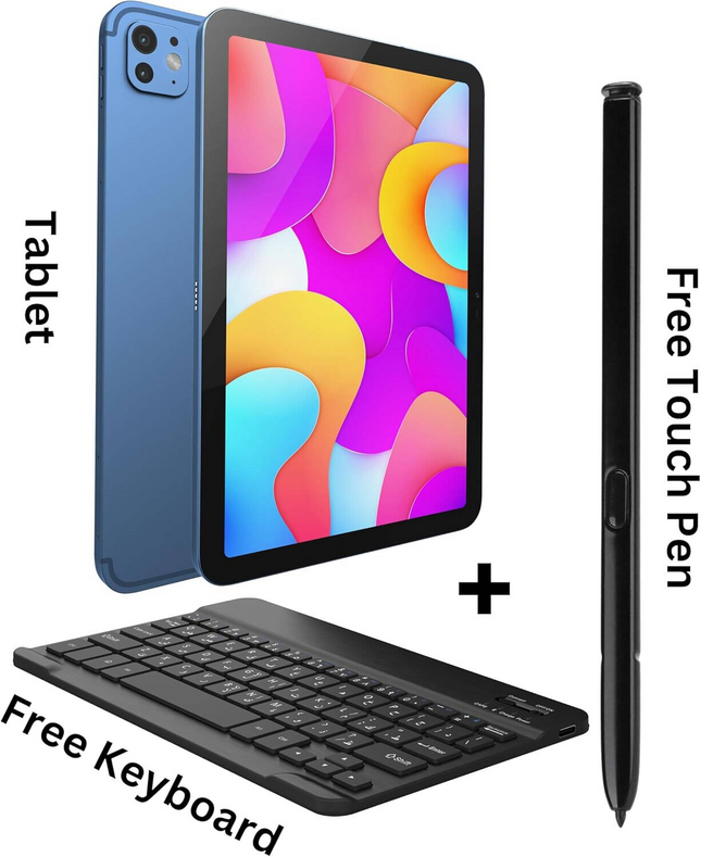 Oteeto Tab 15 Ultra – Android 14 5G Tablet with Keyboard Case | 8MP Front & 13MP Rear Camera