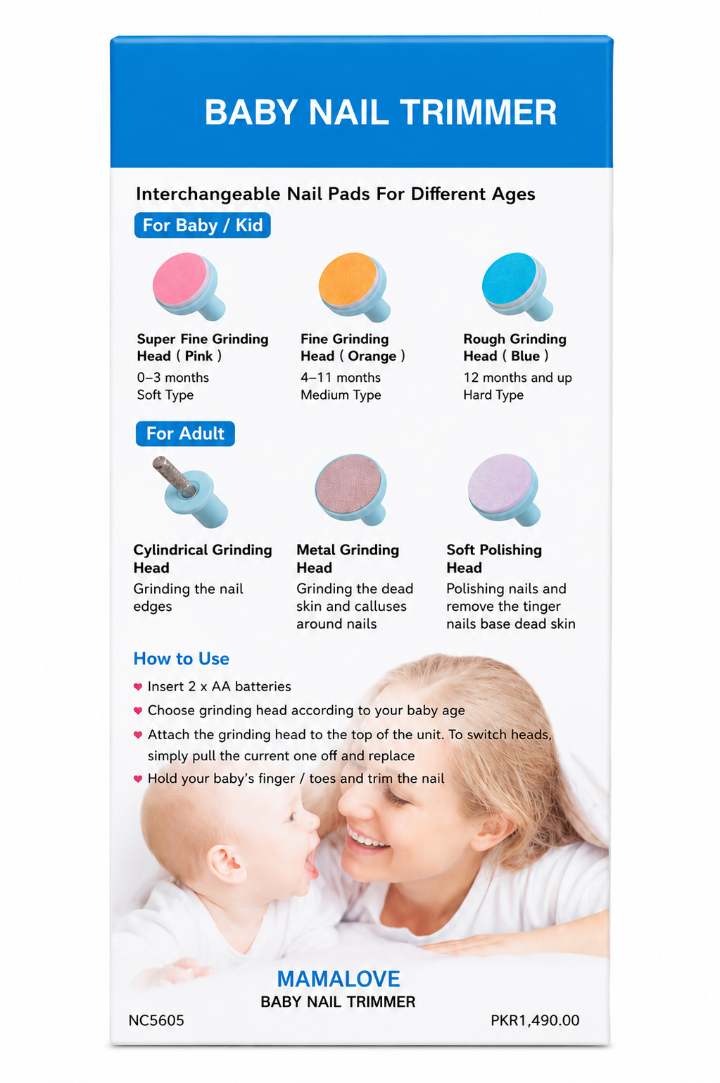 Baby Nail Trimmer Kit – Safe Electric Nail File for Newborns & Kids