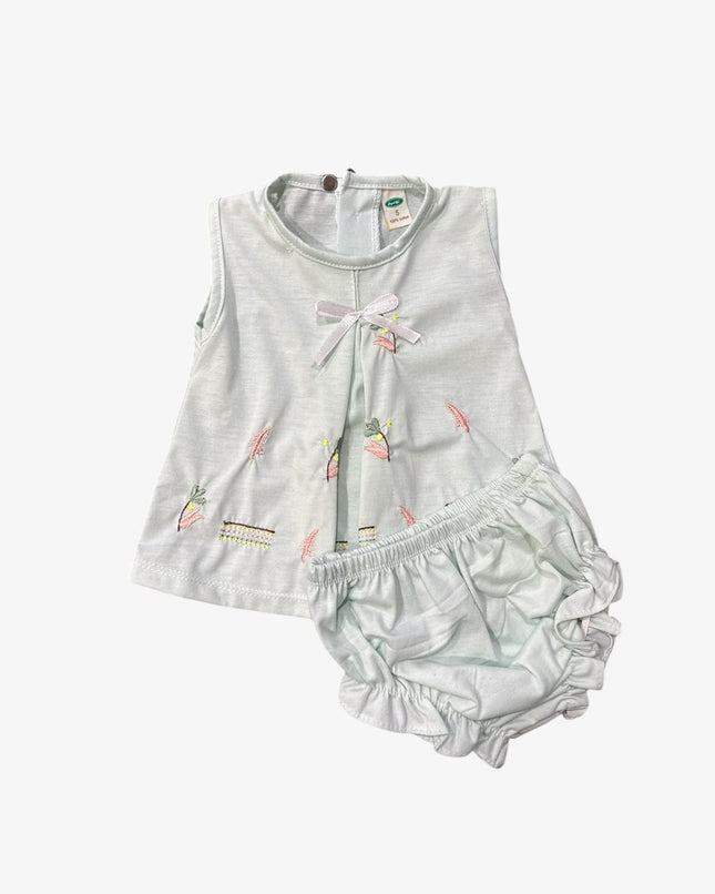 New born Baby Frock (Mint Green)