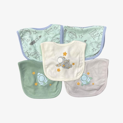 Wonder Child Baby BIB Gift Set Of 5(White/Green)