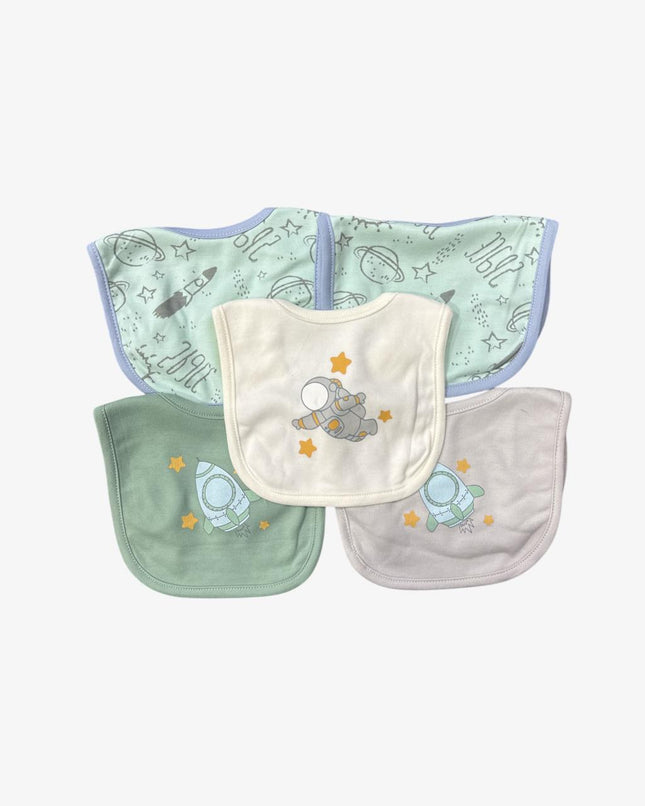 Wonder Child Baby BIB Gift Set Of 5(White/Green)