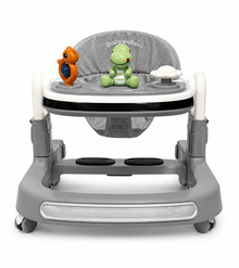 Premium Foldable Baby Walker with Interactive Toy Tray & Adjustable Height – Grey Edition