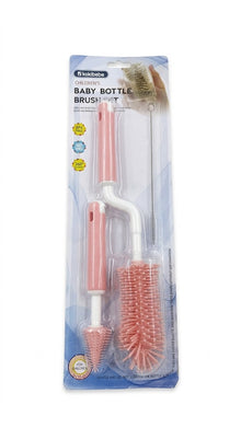 Baby Bottle Cleaning Brush Set – 360° Silicone Cleaner with Nipple & Straw Brush (BPA Free)