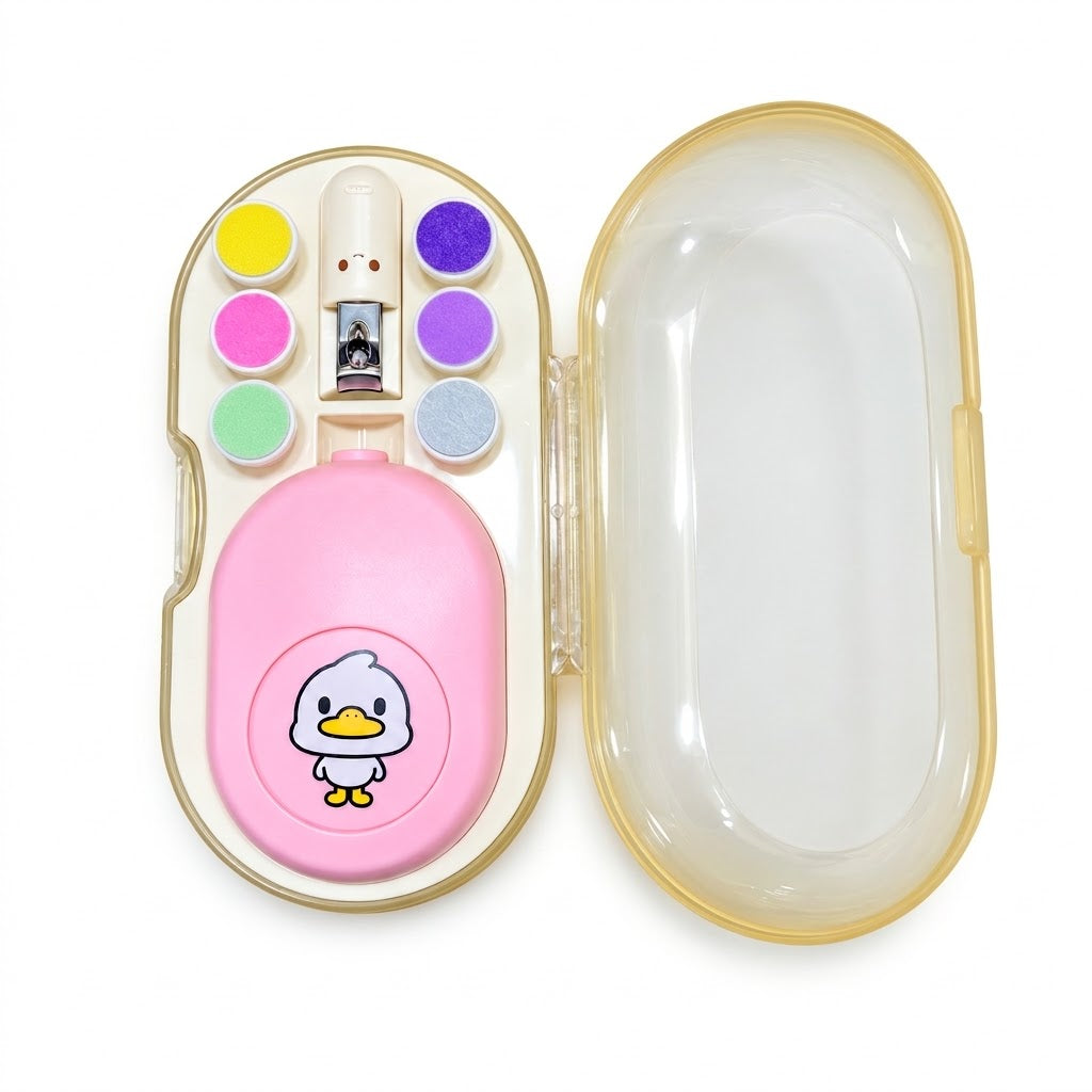 Baby Electric Nail Trimmer Polisher Kit with 6 Filing Heads and Storage Case