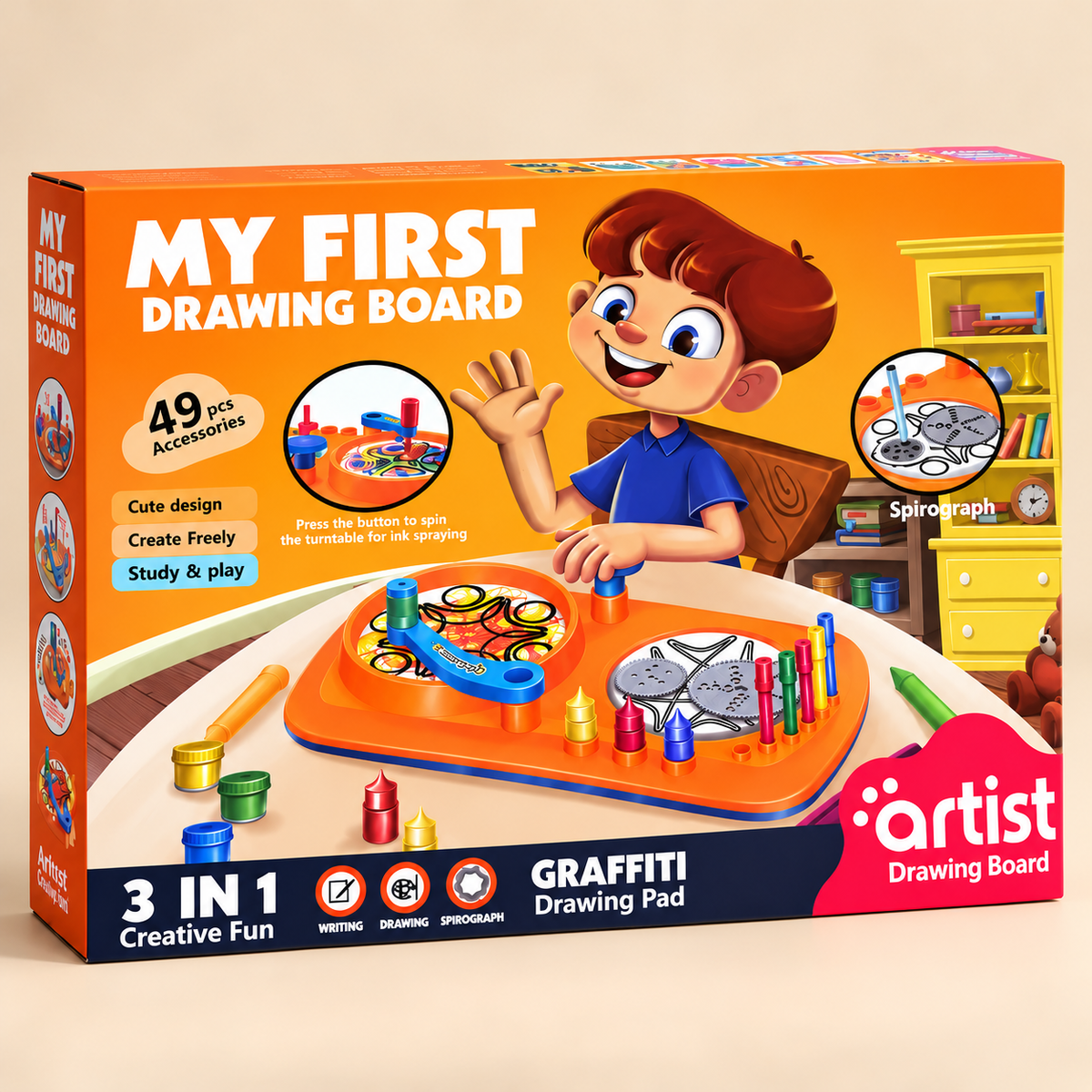 Creative Art & Spirograph Drawing Set for Kids (49 Pieces)