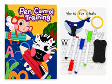Pen Control Training Workbook Set – Reusable Handwriting Practice Book with Dry Erase Markers & Eraser for Kids