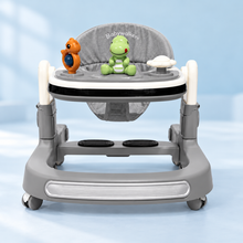 Premium Foldable Baby Walker with Interactive Toy Tray & Adjustable Height – Grey Edition