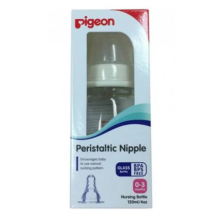 PIGEON NURSING BOTTLE WITH PERISTALTIC NIPPLE (GLASS)