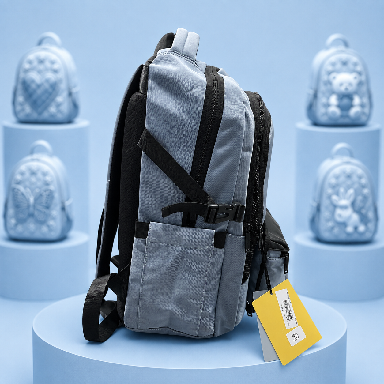 CS Blue & Black School Backpack – 18" × 13"