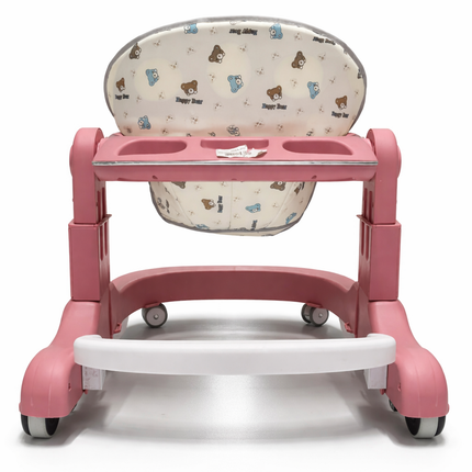 Luxury Car Style Baby Walker with Music Panel & 360° Wheels