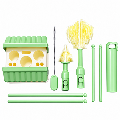 Baby Bottle Brush Set with Built-In Drying Racks