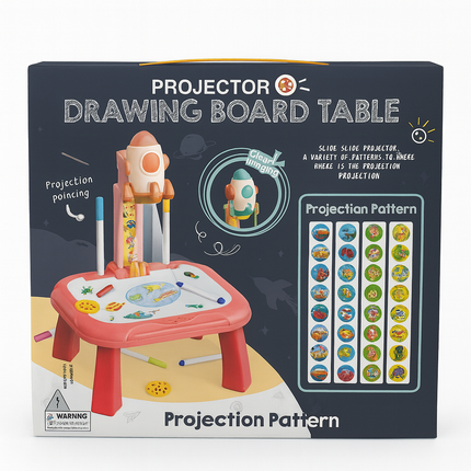 Kids Projector Drawing Board Table – Space Theme with Projection Slides & Markers