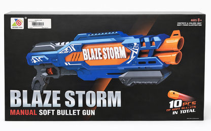Blaze Storm Manual Soft Bullet Gun – Foam Dart Blaster with 10 Soft Bullets