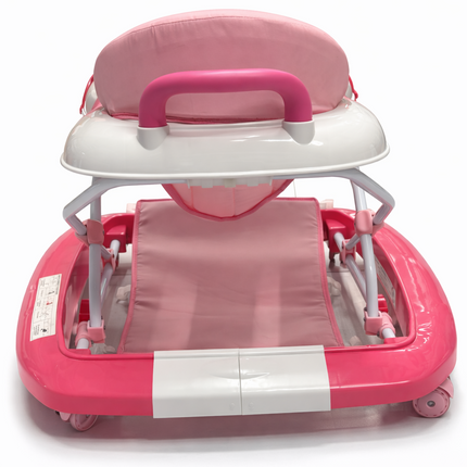 Junior Baby Walker with Musical Toy Tray – Pink & White