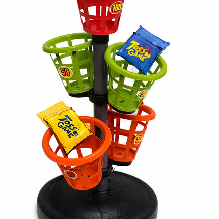 Kids Toss Game Basket Tower – Fun Bean Bag Throwing Game with Score Buckets