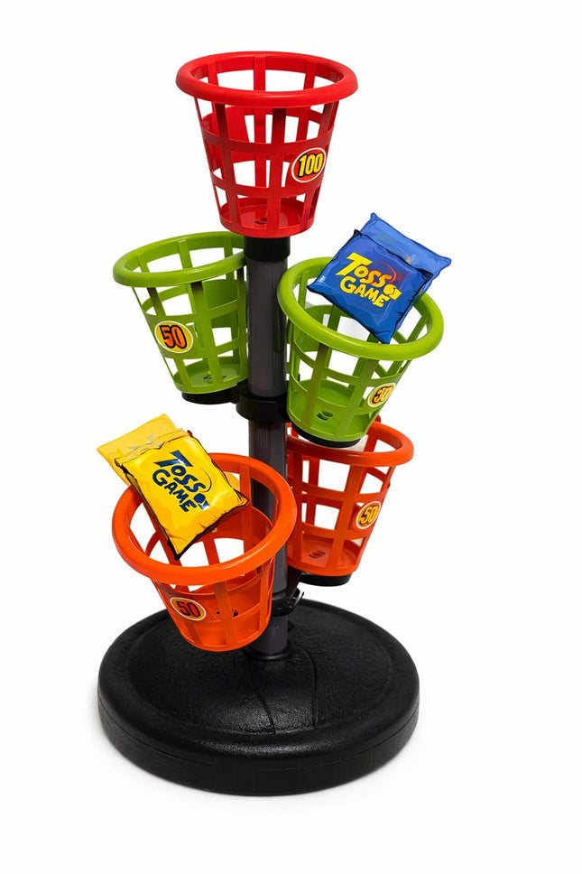 Kids Toss Game Basket Tower – Fun Bean Bag Throwing Game with Score Buckets