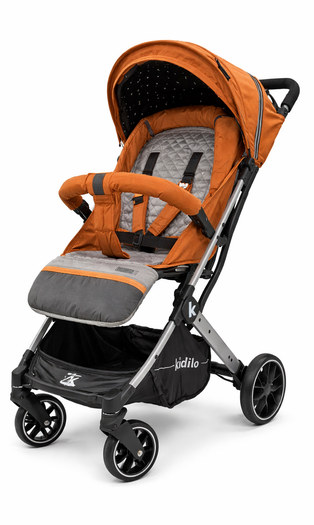 Premium Baby Stroller  – Travel Pushchair with Canopy & Storage Basket