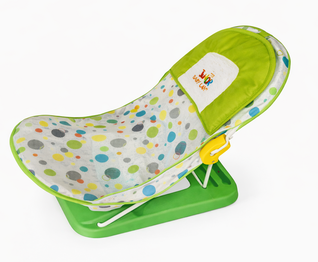 Junior Baby Bather Bath Seat with 3 Reclining Positions & Head Cushion (0–12 Months, Up to 10kg) – Green