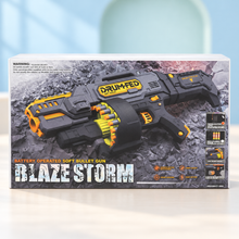 Blaze Storm Drum-Fed Soft Bullet Gun – Battery Operated Foam Dart Blaster (Grey/Orange)