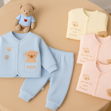 Baby Winter Suit – Light Blue | Soft & Cozy 2-Piece Set