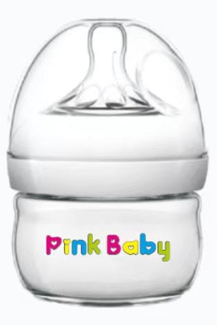 Pink Baby Plastic Feeding Bottle 2oZ