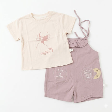 Adorable Baby Girls 2-Piece Dungaree Set