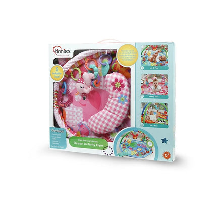 PINK BABY PLAY MAT – 4-IN-1 ACTIVITY MAT WITH TOYS (0–12 MONTHS)