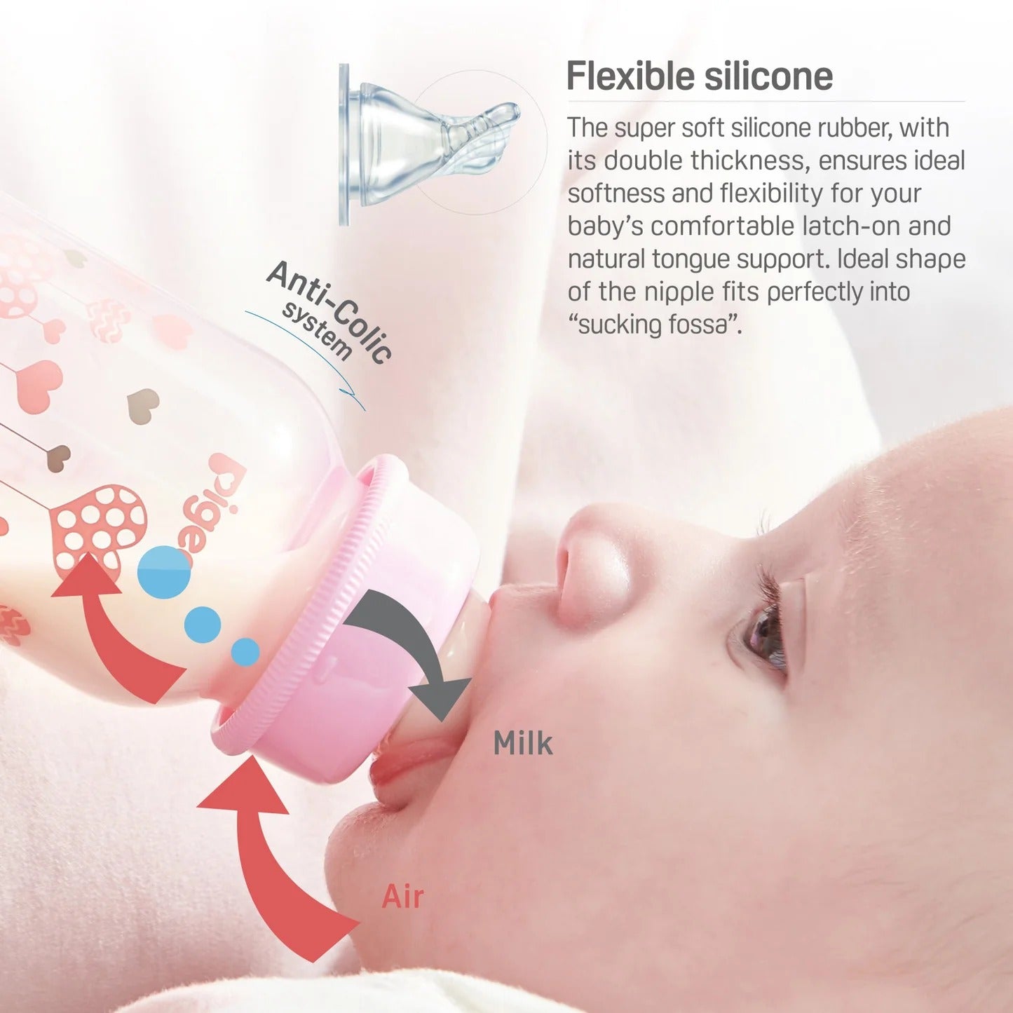 PIGEON NURSING BOTTLE – CRYSTAL PP WITH ANTI-COLIC TEAT