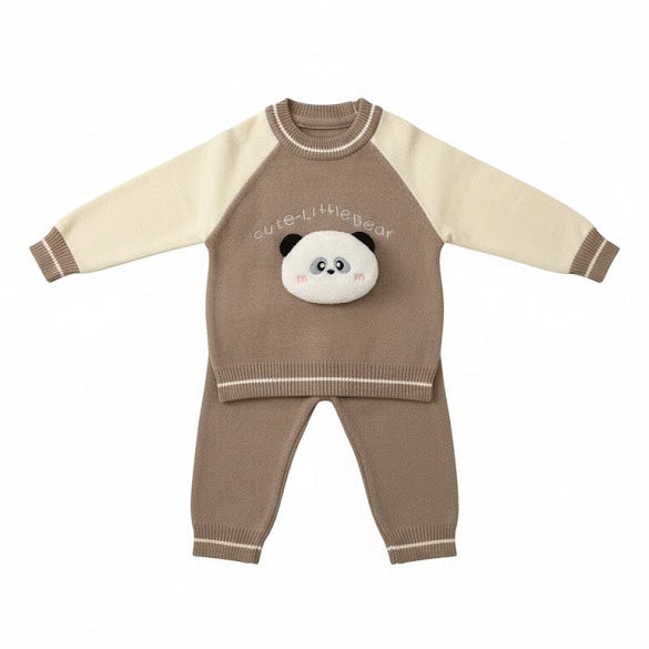 Cute Little Bear Knitted Winter Suit – 2-Piece Set (Boys/Girls)