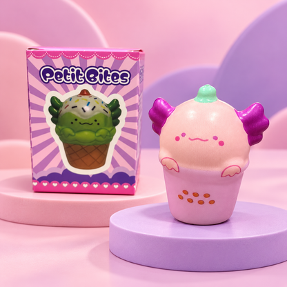 Cute Little Axolotl Cupcake Squishy Toy