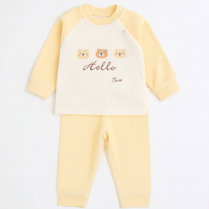Baby Bear Printed Soft Suit – Yellow
