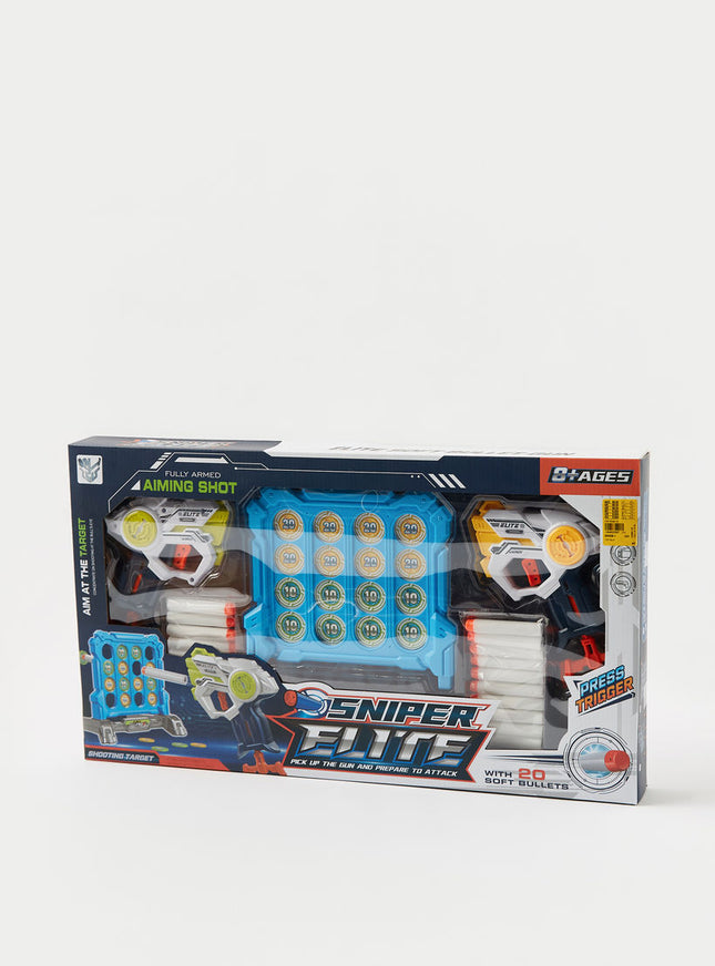 Sniper Elite Soft Bullet Gun Set With Target Board – 20 Darts (Kids Shooting Game)