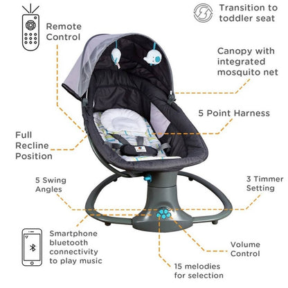 Mastela Deluxe 3-in-1 Multi-Function Electric Swing & Bassinet