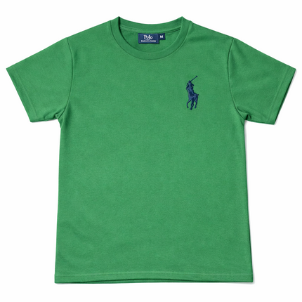 Polo Orange Crew Neck T-Shirt with Embroidered Logo (Short Sleeves)