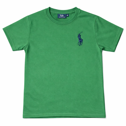 Polo Orange Crew Neck T-Shirt with Embroidered Logo (Short Sleeves)