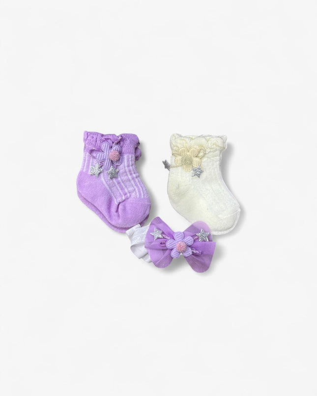 Gift Pack of Socks and Hair Band